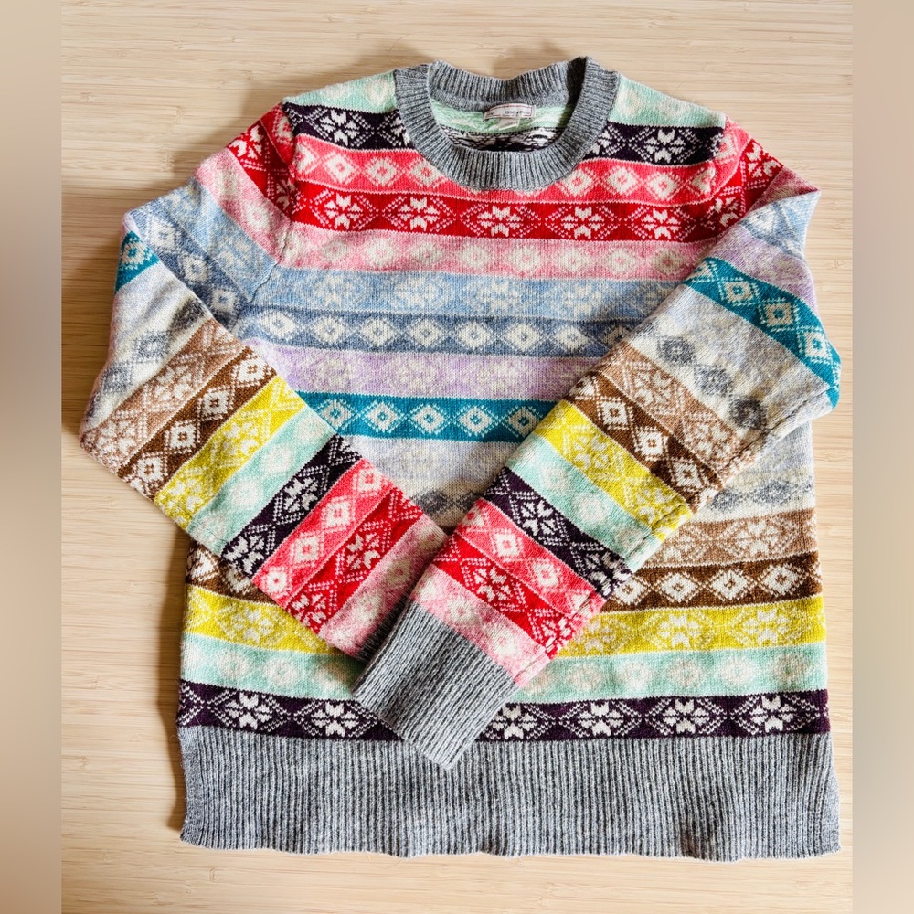 GAP Multicolor Patterned Crewneck Sweater